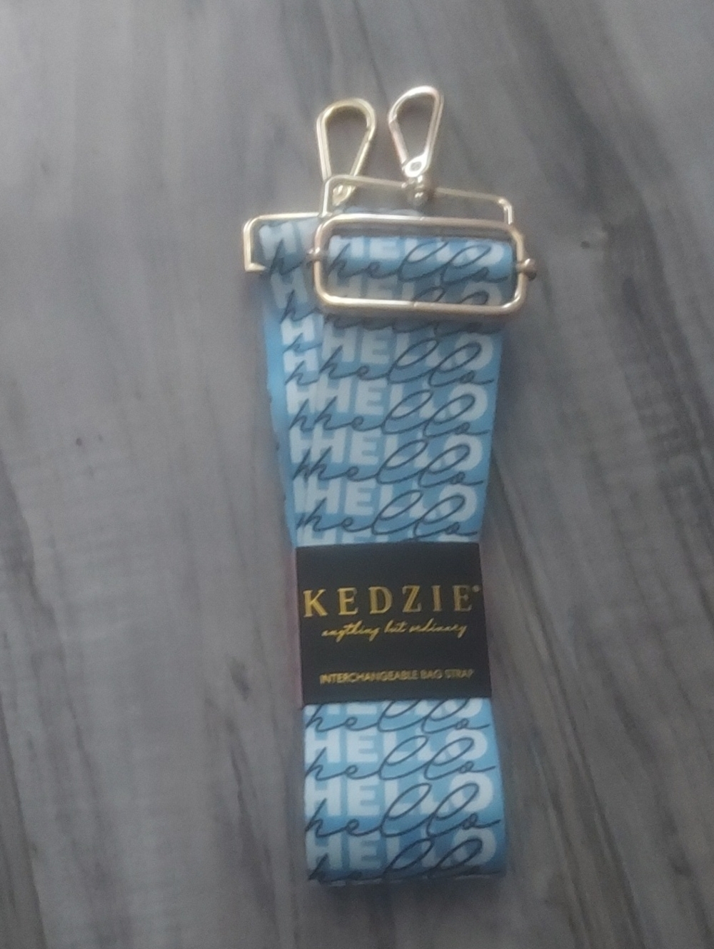 KEDZIE Blue 'Hello' Interchangeable Bag Strap